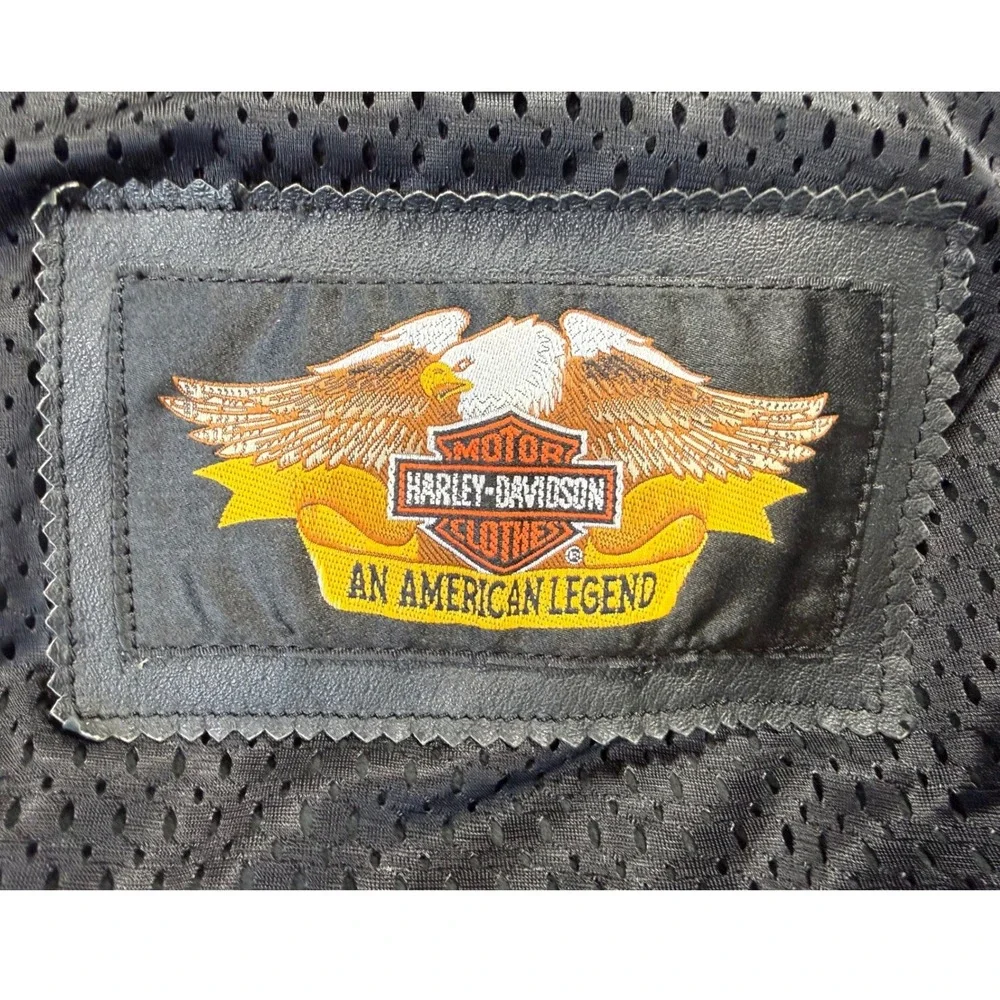 Harley Davidson Mens Biker Leather Convertible Jacket Vest L Black Moto Outdoor